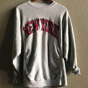 Grey sweater with New York logo